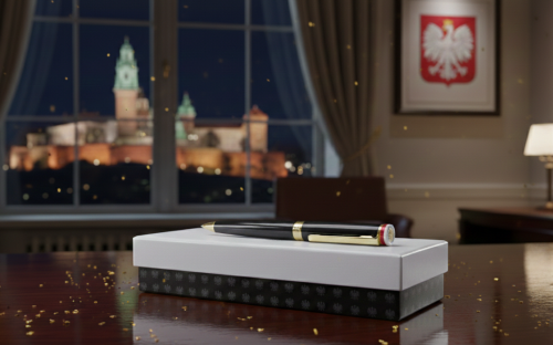 duke p3 biało czerwone barwy długopis gold.png